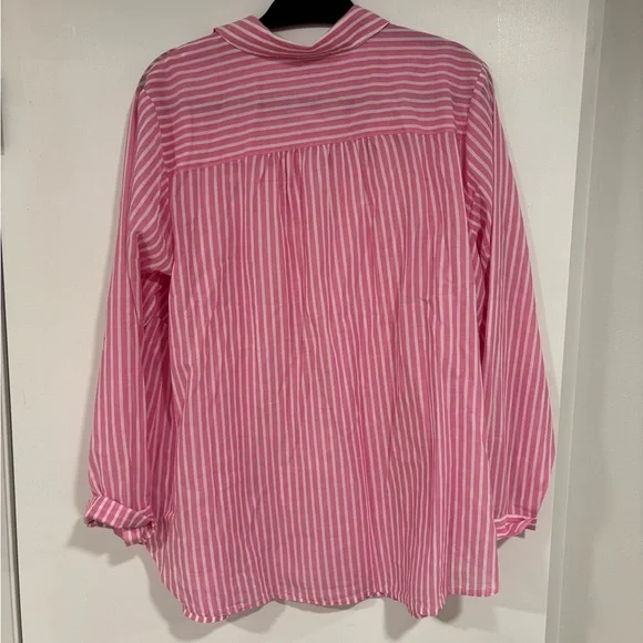 J.Jill Pink Striped Shirt - Picture 3 of 3